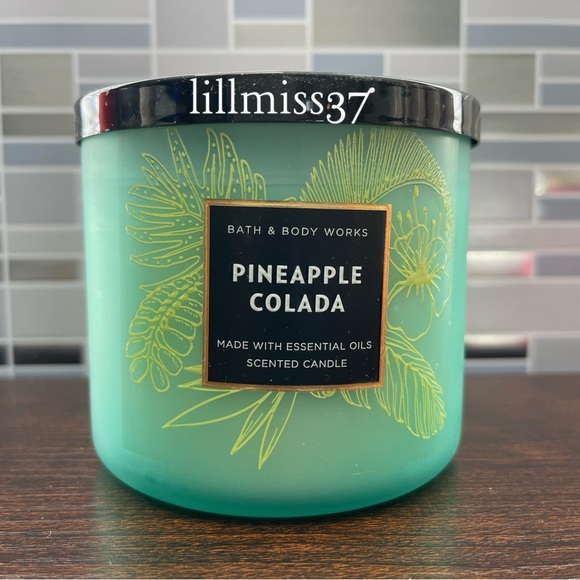 2X BRAND NEW BATH & BODY WORKS 3 WICK CANDLES WAIKIKI BEACH COCONUT PINEAPPLE CO - Picture 3 of 6